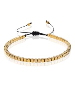 LGT JWLS Dames Armband - 4mm Cube Gold