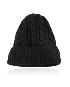 LGT JWLS Dames Beanie in Zwart met Kabelmotief