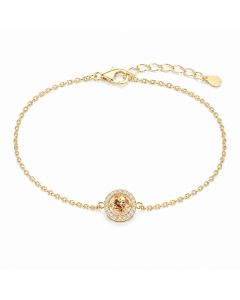 LGT JWLS Goudkleurige Dames Armband met Champagnekleurige Zirkonia