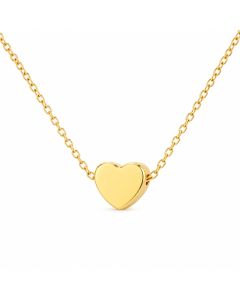 LGT JWLS Goudkleurige Dames Ketting met Kleine Gladde Harthanger