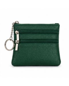 LGT JWLS Groene Kleine Dames Portemonnee met Ritsen en Sleutelring