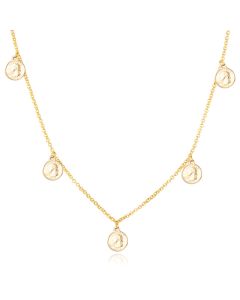 LGT JWLS Ketting met 5 muntjes - Goud