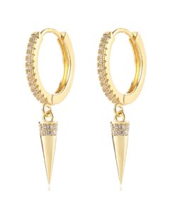 LGT JWLS Oorringen met Conische Cilinder Hanger - Conical Gold