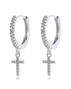 LGT JWLS Oorringen met Kruis Hanger - Cross Silver