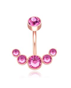 LGT JWLS Piercing in Anker vorm - Roze Kristal & RosÃ© Goud