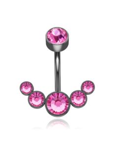 LGT JWLS Piercing in Anker vorm - Roze Kristal & Zwart