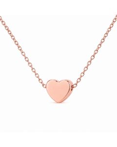 LGT JWLS Rosegoudkleurige Dames Ketting met Kleine Gladde Harthanger