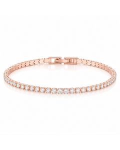 LGT JWLS Rosegoudkleurige Dames Tennisarmband met Witte Zirkonia 2,5 mm