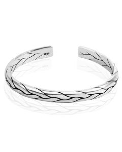 LGT JWLS Vintage Manchetarmband - Tibetaans Zilver - Floral