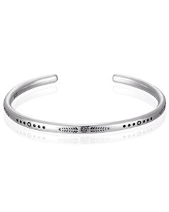 LGT JWLS Vintage Manchetarmband - Tibetaans Zilver - Flower