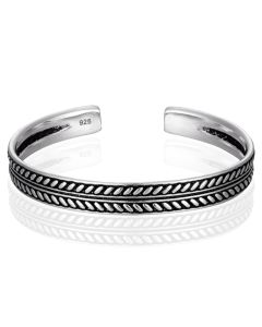 LGT JWLS Vintage Manchetarmband - Tibetaans Zilver - Grain