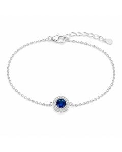LGT JWLS Zilverkleurige Dames Armband met Blauwe Zirkonia