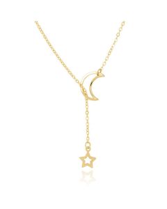 LGT Jewels Dames ketting Cresent Moon Star Goudkleurig