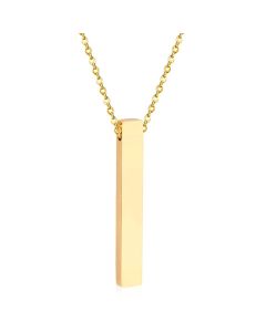 LGT Jewels dames ketting Edelstaal Verguld Goudkleurig verticale Balk