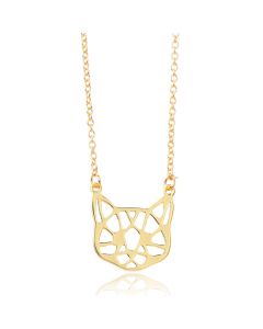 LGT Jewels Dames ketting Origami Cat Face Verguld