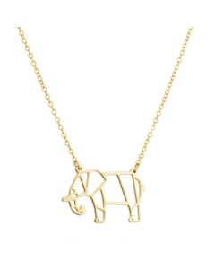 LGT Jewels Dames ketting Origami elephant Goudkleurig