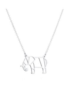 LGT Jewels Dames ketting Origami elephant Zilverkleurig