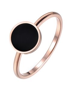 LGT Jewels Dames ring Edelstaal Rose Zwart Acryl