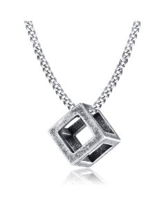 LGT Jewels heren ketting Edelstaal Kubus Vintage