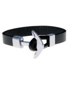 LGT Jewels leren armband met Stalen Anker