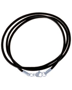 LGT Jewels leren koord ketting zwart 2mm