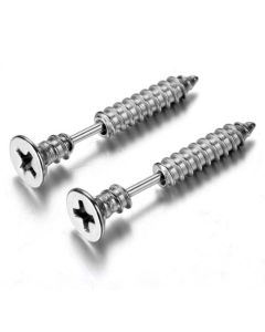 LGT Jewels Schroef oorbellen Zilver