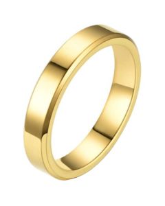 LGT Jewels smalle stalen ring Goudkleurig 4mm