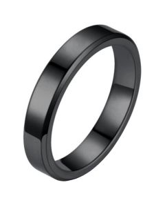 LGT Jewels smalle stalen ring Zwart 4mm