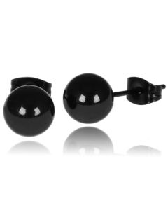 LGT Jewels Stud oorbellen Bol Zwart