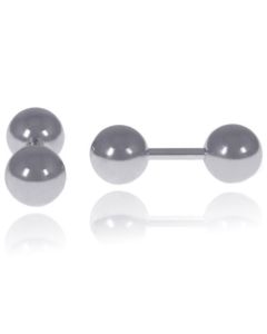 LGT Jewels Stud oorbellen Dubbele Bol Zilver