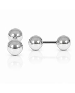 LGT Jewels Stud oorbellen Dubbele Bol Zilver