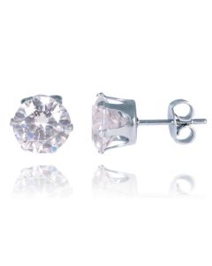 LGT Jewels Stud oorbellen Edelstaal Classic Round Transparent