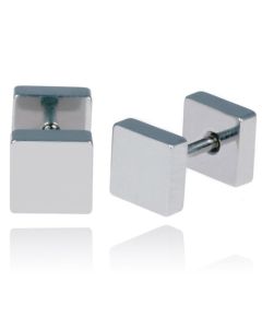LGT Jewels Stud oorbellen Square zilver