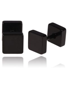 LGT Jewels Stud oorbellen Square zwart