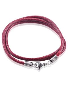 LGT Jewels waxkoord ketting Bordeauxrood - 2.5mm