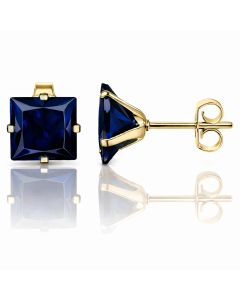 LGT JWLS Classic Stud Oorbel Vierkant - Blauw Goud