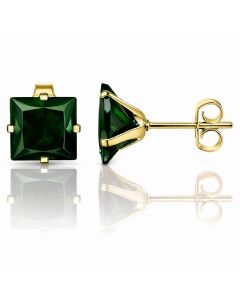 LGT JWLS Classic Stud Oorbel Vierkant - Groen Goud 4mm