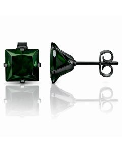 LGT JWLS Classic Stud Oorbel Vierkant - Groen Zwart