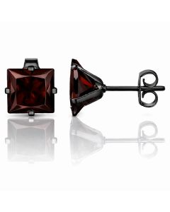 LGT JWLS Classic Stud Oorbel Vierkant - Rood Zwart