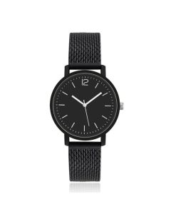 LGT JWLS Dameshorloge met Silicone Band - Zwarte Band en Uurwerk, Witte Uuraanduiding en Wijzers