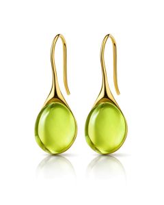 LGT JWLS Druppel Oorbellen voor Dames - Verguld met Groene Zirkonia Druppelstenen