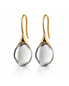 LGT JWLS Druppel Oorbellen voor Dames - Verguld met Smokey Zirkonia Druppelstenen