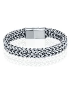 LGT JWLS Heren Armband - Dubbele Curb Chain van Edelstaal, Zilver