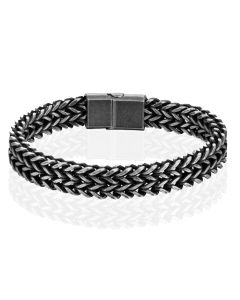 LGT JWLS Heren Armband - Dubbele Curb Chain van Retro Zilver Edelstaal