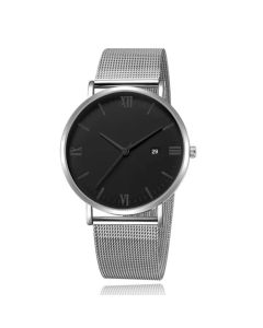 LGT JWLS Herenhorloge met Zilveren Mesh Band - Zwart Uurwerk
