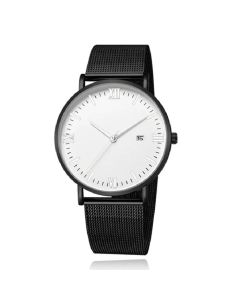 LGT JWLS Herenhorloge met Zwarte Mesh Band - Zilveren Uuraanduiding