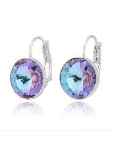 LGT JWLS Oorbellen Dames met Multicolor Glassteen en Zilveren Laag