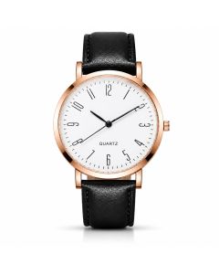 LGT JWLS Regent Zwart Wit Herenhorloge Roségoudkleurig met Zwarte Band