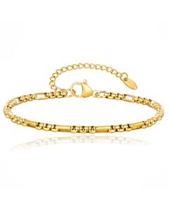 LGT JWLS Stalen Schakelarmband Minimalistisch Dames Goudkleurig