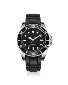 LGT JWLS Submariner Herenhorloge - Zwart Rubberen Band, Zwart Duikboot-geïnspireerd Uurwerk